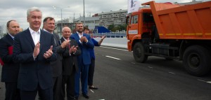Сергей Собянин открыл новую эстакаду на Варшавском шоссе