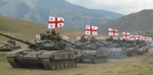 Грузинские танки на подступах к Южной Осетии