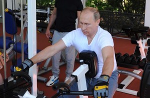 Президент России Владимир Путин на утренней зарядке