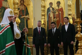 Андрей Воробьёв на богослужении