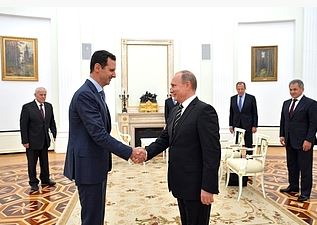 Башар Асад и Владимир Путин в Кремле