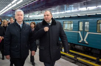 Сергей Собянин на станции метро
