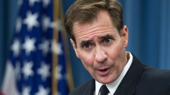 Джон Кирби произнес команды "Фу!" и "На место!"