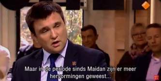 Климкин выступает на голландском ТВ.