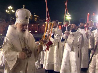 Патриарх Московский и Всея Руси Кирилл проводит пасхальное богослужение