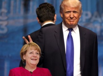 Дональд Трамп и Ангела Меркель 