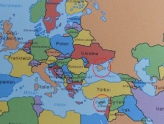 Крым на карте Европы