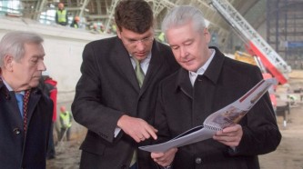 Собянин осмотрел реконструкцию павильона космонавтики на ВДНХ