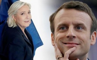 Марин Ле Пен и Эммануэль Макрон 