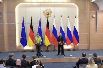 Пресс-конференция Владимира Путина и Ангелы Меркель 