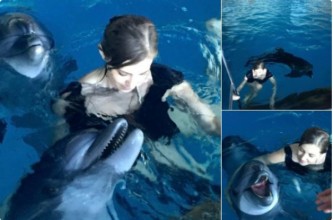 Наталья Поклонская с дельфинами 