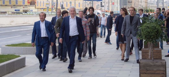Собянин осмотрел ход реконструкции московских улиц