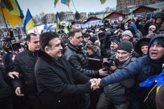 Михаил Саакашвили на майдане
