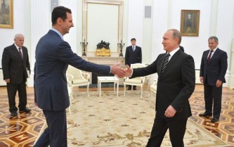 Башар Асад и Владимир Путин в Сочи