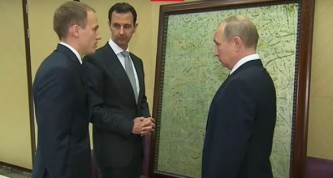 Башар Асад подарил Владимиру Путину картину